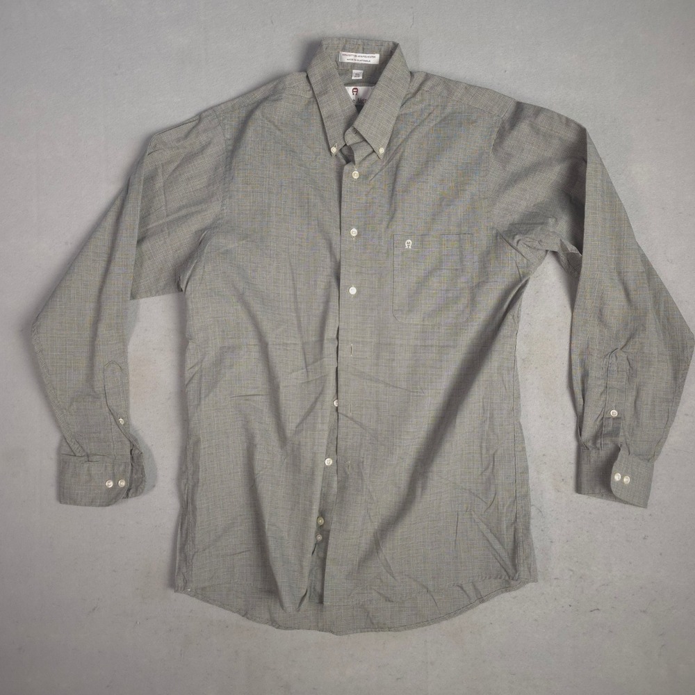 Etienne Aigner Mens Plaid Button Down Shirt Long Sleeve Classic Fit Dress Casual